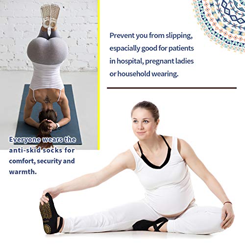 6 Paia Calzini Donna Antiscivolo Per Yoga E Pilates, A Cinque Dita, Colori Assortiti, Taglia 5-9