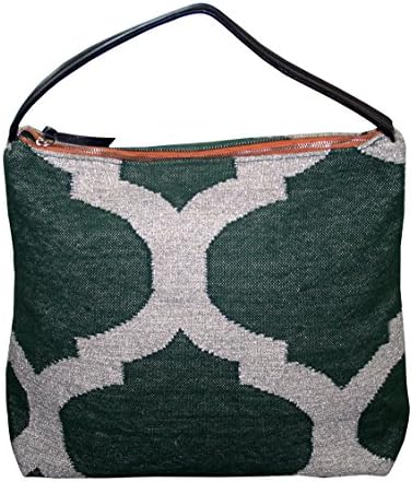 Green Kilim Rug With Silver Zari tote bag, lunch bag, handbag, tote handmade Bag