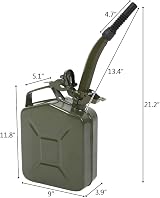 Bonnlo 5L Fuel Oil Storage Can Metal Petrol Diesel Tank with Spout view 2