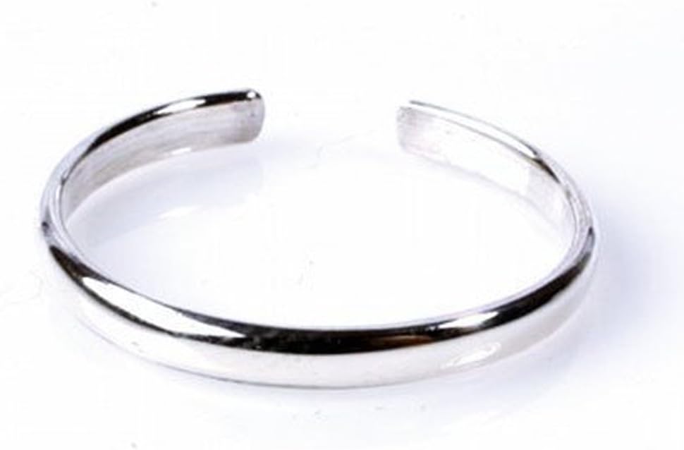 Ladie's Sterling Silver Toe Ring Plain 925 Solid Band, One Size Fits All Flexible