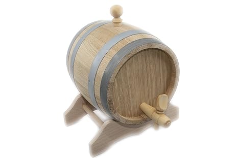 MAAJ WEINFASS/WHISKYFASS/SCHNAPSFASS KOMPLETT AUS EICHENHOLZ 1,2,3,5,10L - MADE IN SLOWENIEN (1 L - Holzhahn - ohne Gravur)