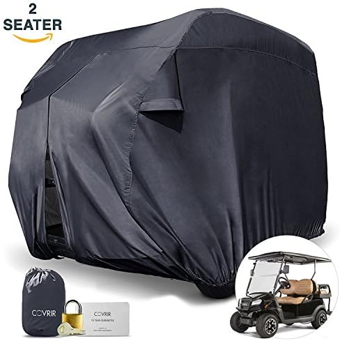 Superior-Strength(TM) Universal 2-Passenger (EZ GO, Yamaha) Golf Cart Storage Cover Kit. 210D Material Provides Strong Wind &amp; Rain Protection. Complete With Bungee Cords, Lock and Patch Kit.