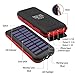 Power Bank 25000mAh Huge Capacity Solar Portable Charger Water-Resistant 3 Output Ports Battery Pack LED Flashlight SOS Warning Lamp For Outdoor Activities, Smartphone,Tablet and More
