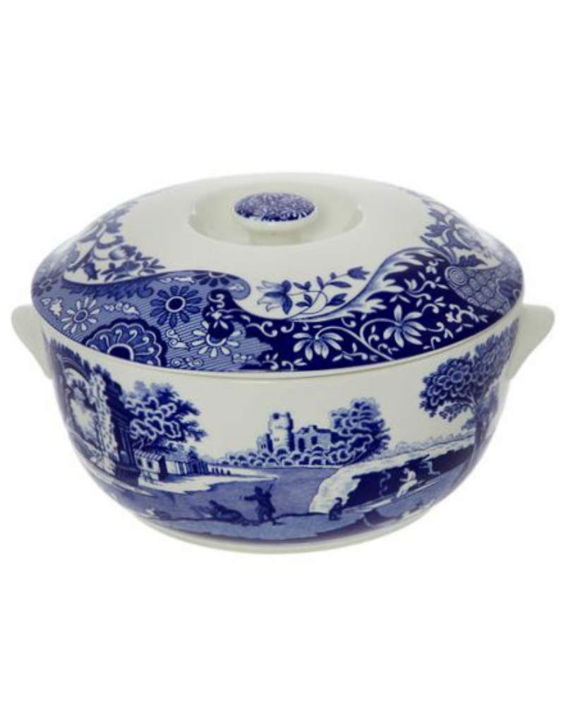 Spode - Blue Italian Round Covered Deep Dish