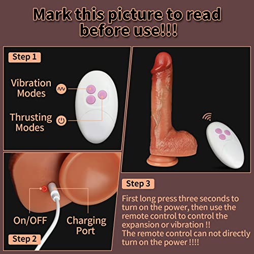 Thrusting Dildo Vibrator for Women with 3 Thrusting Modes 9.5 inch Heating Dildo & Rotation 5 Vibration, Lifelike Realistic Vibrating Dildo G Spot Vibrator Sex Toys with Strong Suction Cup
