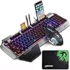 LexonElec-Gaming-Keyboard-and-Mouse-Sets-K618-Wired-RGB-LED-Backlit-104-Keys-Hand-rest-Usb-Gamer-Keyboard-Metal-2400DPI-Optical-6-Buttons-PC-Game-Mouse-Mousepad-For-Laptop-Computer Wired Gaming Keyboard and Mouse Sets RGB LED Backlit Metal Plate 104 Keys Hand rest Usb Gamer Light Up Keyboard 2400DPI…