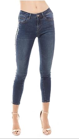 green side stripe jeans