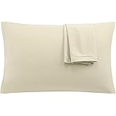 uxcell 2 Pack Pillow Cases Soft 1800 Series Microfiber Pillowcases Set with Zipper Standard(20"x26") Khaki