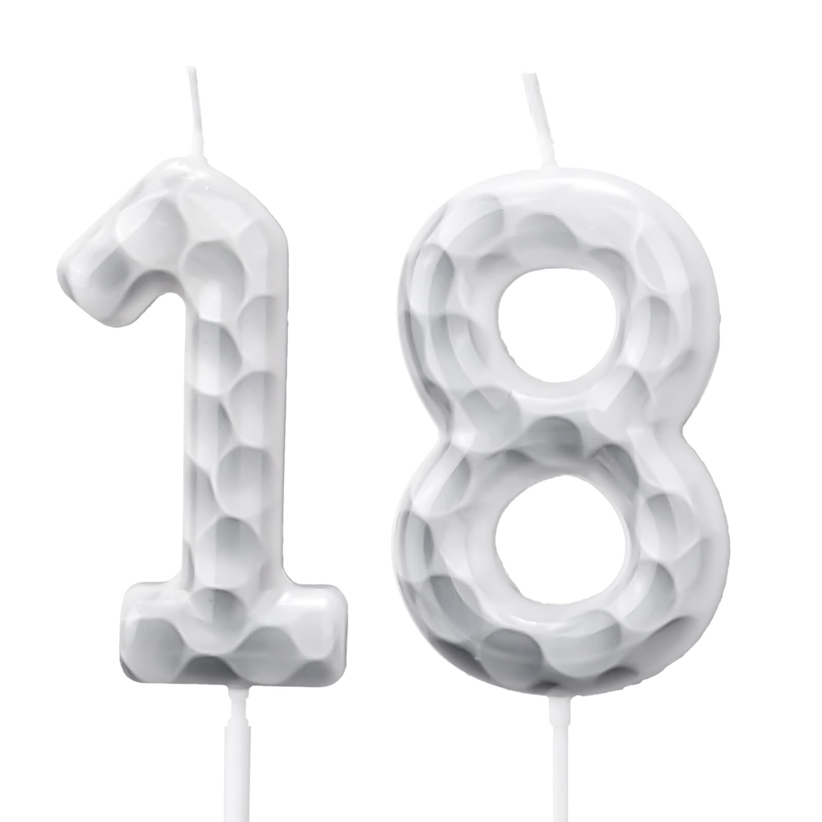 Golf Themed Birthday Candle, Golf Cake Topper Number Candle for Sports Party Decorations Tournaments Celebrations (18)