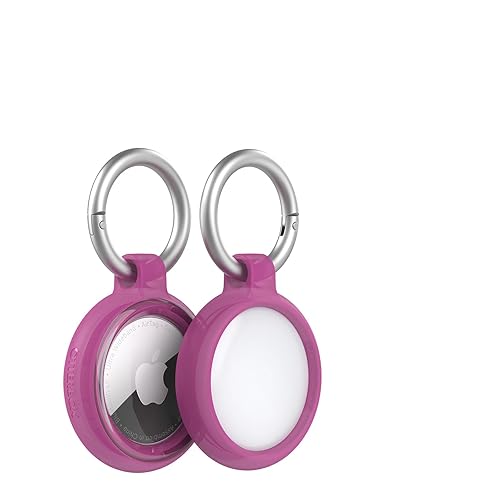 OtterBox AirTags Clear Case for AirTag, Shockproof, Drop Proof, Ultra-Slim, Rugged, Protective Thin Case for Apple AirTags, Includes Carabiner, Rosefinch