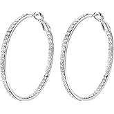 Borun Rhinestone Crystal Hoop Earring Hypoallergenic Jewelry for Women