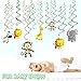 Jungle Animals Party Swirl Decorations - 30 Pack Hanging Swirl for Animals Party Supplies animal theme birthday party decorations, Multicolor