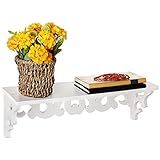16 Inch Elegant White Decorative Wall Mounted Floating Storage Display / Book Shelf / Utility Rack