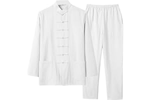 WaiYeeHei Asian Size Mens Cotton Linen Blend Chinese Kung Fu Suit Martial Arts Wing Chun Uniform Shirt Pants Set Tang Costume