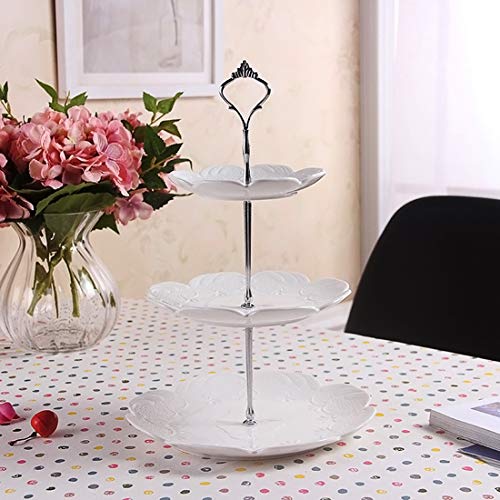 Accent Plates,Petforu 5 Sets Crown 3 Tier Cake Stand Fittings Hardware Holder for Wedding and Party - Silver