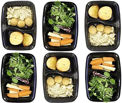 Mercimall 20Pack 35oz Meal Prep Containers 2 Compartment Lunch Boxes Leak Resistant Food Storage Microwave & Dishwasher & Freezer Safe Bento Box