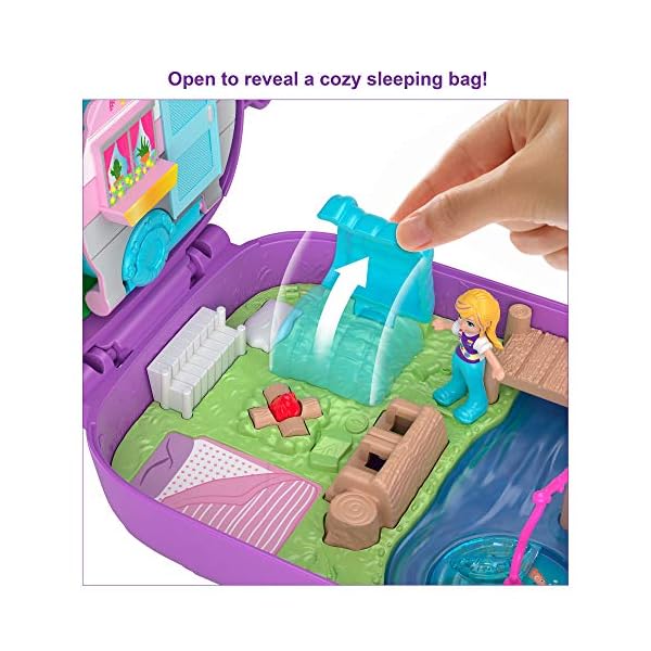 ​Polly Pocket Pocket World Owlnite Campsite Compact with Fun Reveals, Micro Polly and Shani Dolls, Boat and Sticker…