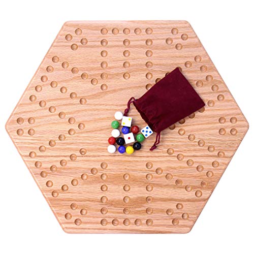 Wooden Marbles Game Board Set Unpainted Holes 16