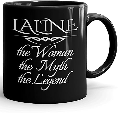 Mugs for Laline  - The Woman The Myth The Legend - Personal Gift Mug for Women - 11oz Black Mug