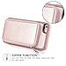 ZVE Case for Apple iPhone 6s and iPhone 6, 4.7 inch, Leather Wallet Case with Credit Card Holder Slot Zipper Wallet Pocket Purse Handbag Wrist Strap Case for Apple iPhone 6 / 6s - Rose Gold