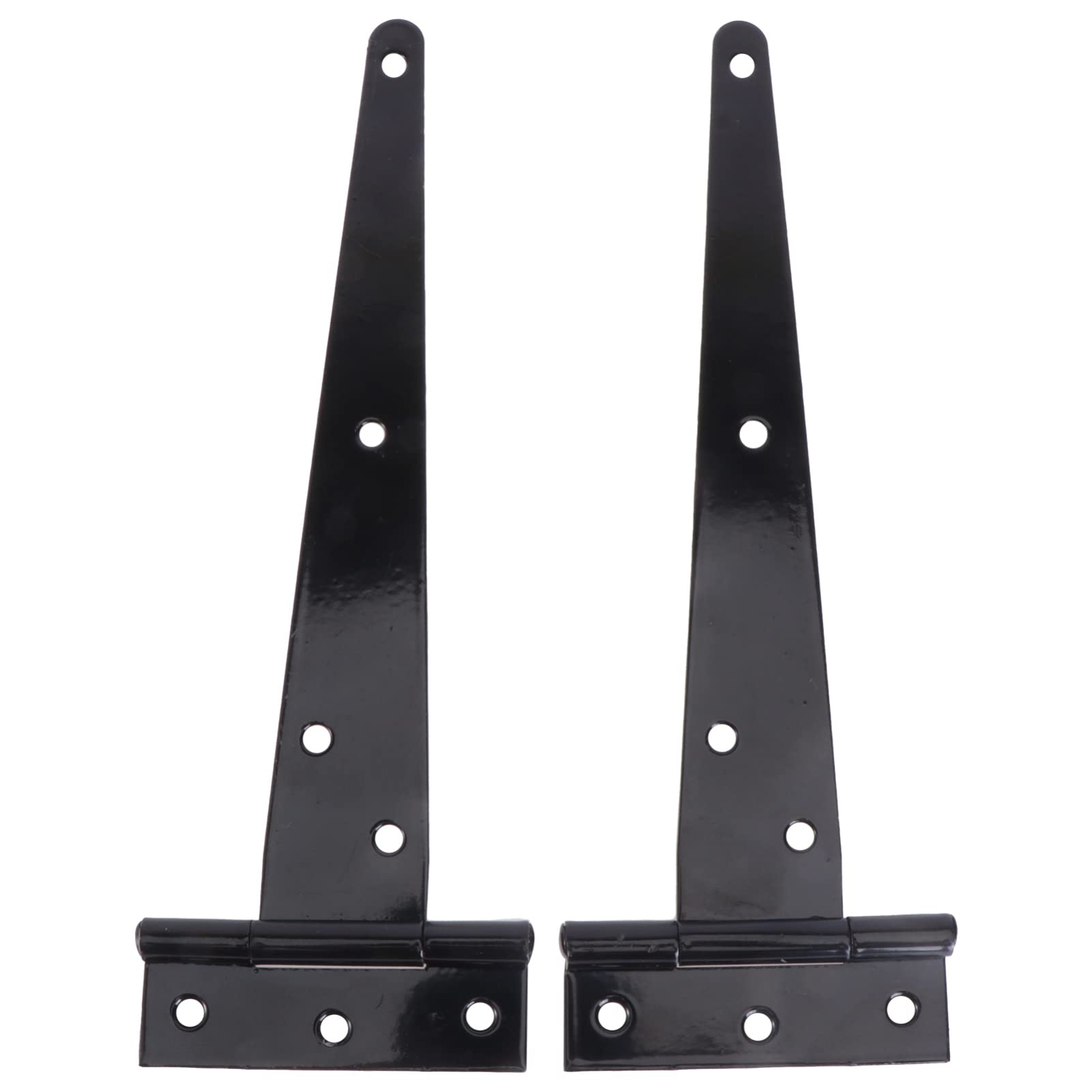 Yarnow 2pcs T Hinges Heavy Duty Hinges Strap for Storage Shed Door Barn Door Gates 8 Inches (Black)