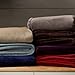 Amazon Basics Velvet Plush Throw Blanket, Throw (50 in x 60 in), Navy