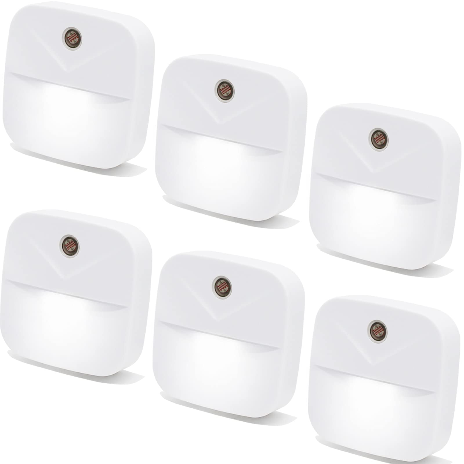 Photo 1 of YRWXZYO 6 Pack Night Light Plug in, White LED Nightlights with Smart Dusk to Dawn Sensor, Plug into Wall Nightlights Suitable for Bedroom, Bathroom, Hallway, Kitchen, Stairs, Kids, Adults