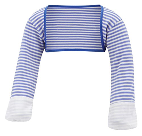 ScratchSleeves | Baby Boys' Stay-On Scratch Mitts Stripes | Blue and Cream | 21 to 24 Months