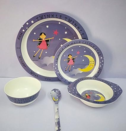 LOLGIFTS Diplomat Royal Twincle Twincle Melamine 5Pcs Kids Dinner Set