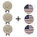 FINGER TEN Golf Ball Markers 3 Pcs with 3 Pack Hat Clip Value Gift Set, Mark Pattern USA, Eagle, Ribbon in Choice for Men Women Kid (All USA Flag)