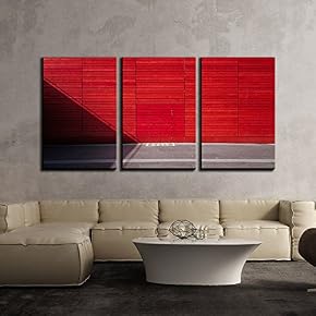 Design of Red Strip Line Wall x3 Panels