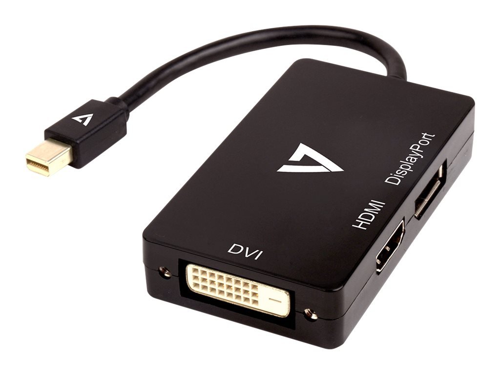 V7 V7MDP-DPDVIHDMI-1E Mini DisplayPort Adapter (m) to DisplayPort, HDMI or DVI (f)