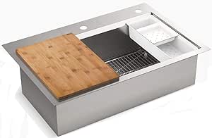 Kohler Cater Kit de fregadero de cocina de 33 x 22 pulgadas con montaje