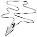 COOLSTEELANDBEYOND Stainless Steel Arrowhead Pendant Necklace Silver Polished with 23.6 Inches Steel Ball Chain