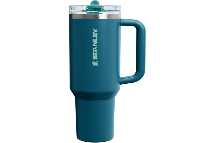 STANLEY Quencher ProTour Flip Straw Tumbler with Leakproof Lid 40 oz | Built-In Straw & Handle | Cupholder Compatible for Travel | Insulated Stainless Steel Cup | BPA-Free | Coastal Teal