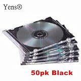 Yens 50pack pk Black CD Jewel Cases 5.2mm