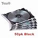 Yens Slim CD Jewel Cases, 5.2mm, Black, 50 Piece