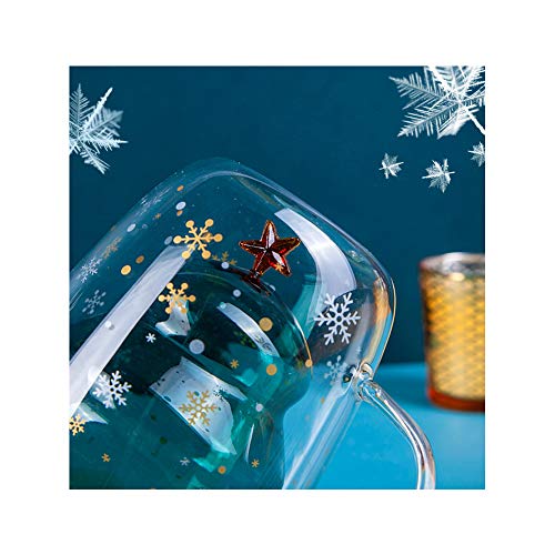 Primst Glas Doppelwandig,Weihnachtsbaum Kaffeetasse,Teegläser mit Henkel (A) – Bild 4