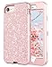 iPhone 8 Case, iPhone 7 Case, iPhone 6/6s Case(Not Plus), Tobomoco Bling Sparkle Glitter Slim Shockproof Drop Protection 3 in 1 Hybrid Hard PC Soft TPU Bumper Protective Case for Women Cute Rose Gold