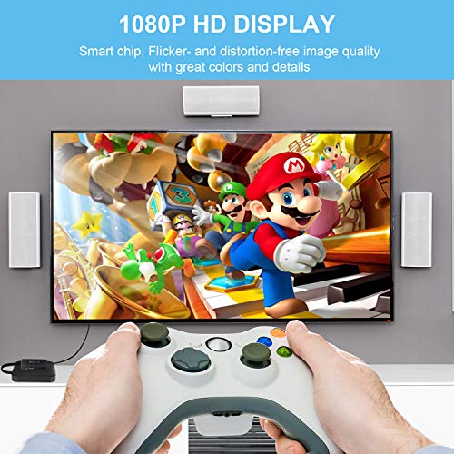 RCA to HDMI Converter, Gaxiog AV to HDMI Adapter, 3RCA CVBS Composite