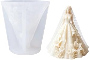 Valentine's Day Gifts Bride Wedding Dress Candle Mold, Silicone Mold for Candle Making