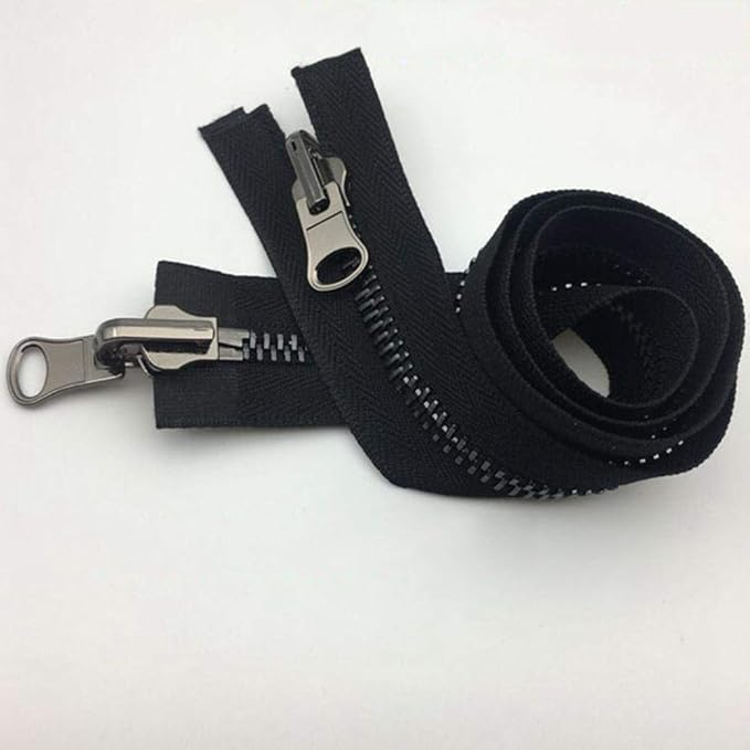 1pc 60120cm 5 8 Metal Rotary Slider OpenEnd Zipper Reversible Double Sided Zippers for