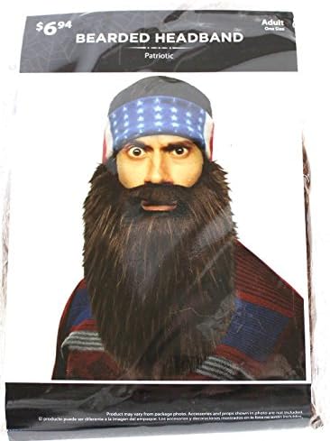 Bearded Headband Duck Dynasty Patriotic Adult One Size Halloween Gag Gift