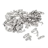 Uxcell Left Latch Hook Antique Wood Box Hasp Catch Decor, Silver Tone, 20 Piece