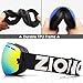 ZIONOR X Ski Snowboard Snow Goggles OTG Design for Men Women Adult with Spherical Detachable Lens UV Protection Anti-fog (VLT 7% Black Frame Revo Gold Lens)