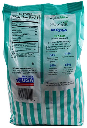 Hospitality Mints Peppermint Ice Crystals, Individually Wrapped with Thank You Message, 26 Ounce, Appx. 500 pieces