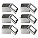 6-Pack of 8 Ounce Metal Box Square Rectangle Storage Tin Container Set with Large Clear Window Lids 3.6 x 3.6 Inches base x 2.4 inches tall