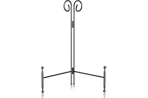 SVENJBB Plate Stand and Holder Display Stand 12 Inch, Black Iron Picture Frame Stand for Display, Collapsible and Portable Easel Stand for Table (1 Pack)