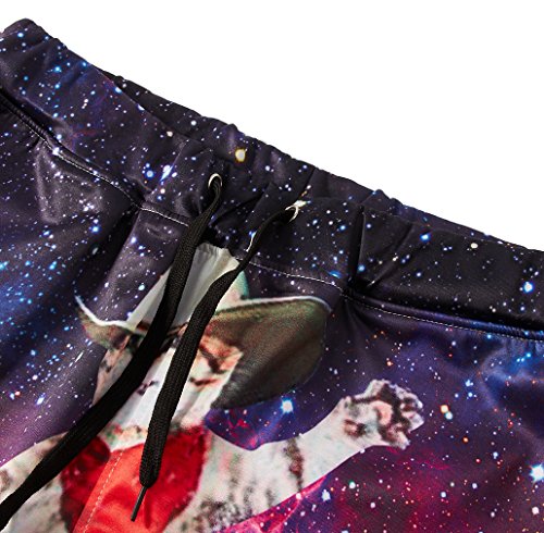 image for Loveternal Pirate Cat Riding Shark Hipster Cool Joggers Funny Pants Ca