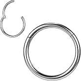 PunkTracker Titanium Surgical Steel Hinged Nose Rings Hoop 20G 18G 16G Septum Clicker Lip Rings Nose Helix Tragus Daith Rook Cartilage Earrings